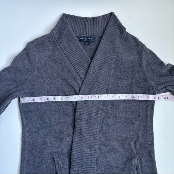 Barefoot Dreams Cozychic Ultra Lite Knit Open Cardigan Sweater Gray Size Medium - Picture 12 of 16